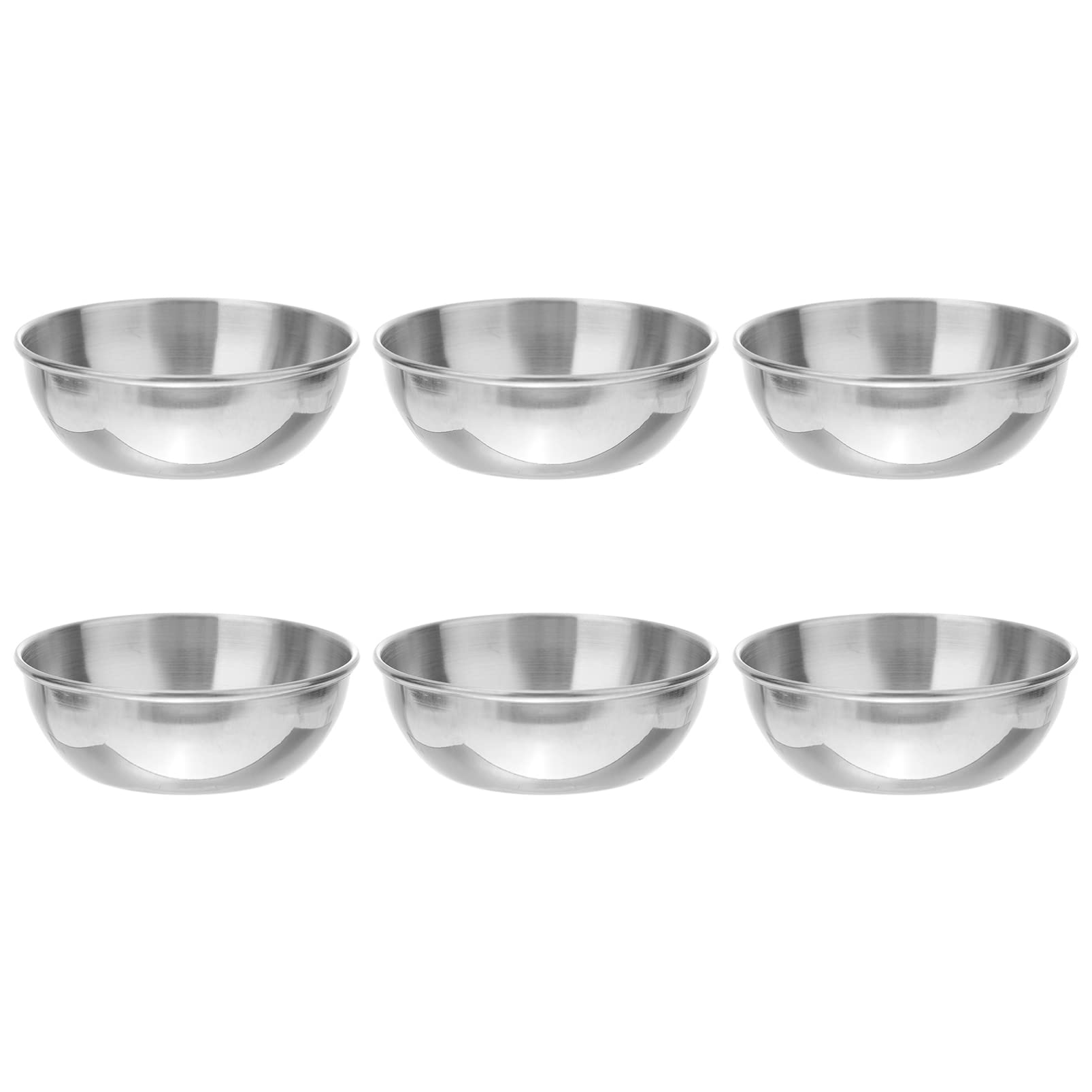 UPKOCH 6pcs Stainless Steel Condiment Cups Sauce Cups Portion Dip Bowls Seasoning Sauce Dishes