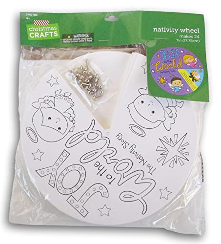 Nativity Story Wheel Craft Kit for Classrooms, Christmas, VBS, and More - 24 Count