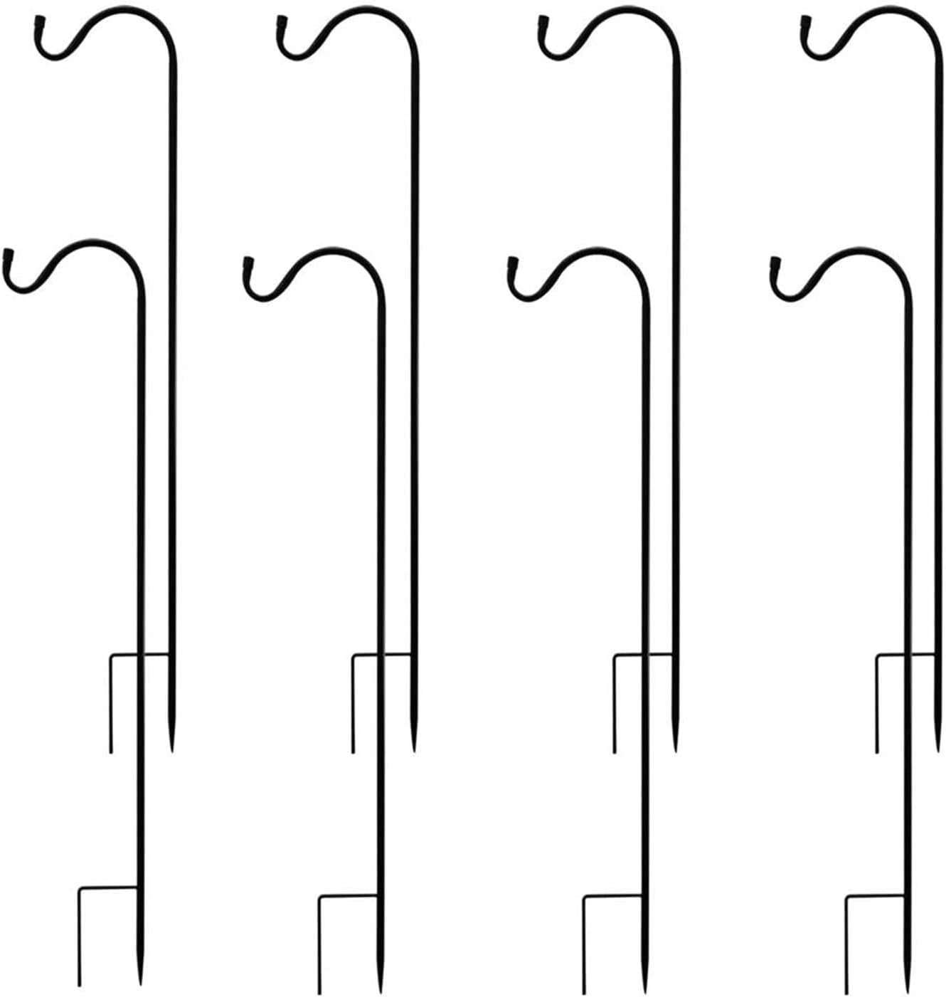 Outdoor Shepherd's Hooks - MIXXIDEA Heavy Duty Garden Shepherds Hooks for Outdoor, Premium Metal Shepherds Hooks, Height Adjustable Bird Feeder Hanger, Hanging Basket Hooks 37” Inch Tall Hanging Plant Hooks (Pack of 8)