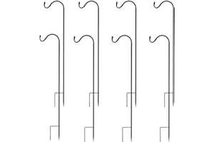 MIXXIDEA 37” Inch Heavy Duty Garden Shepherds Hooks for Outdoor Height Adjustable Plant Hangers Outdoor Shepherds Hook for Bird Feeders, Lanterns,Outdoor Décor, Plants, Wedding, Garden (37inch 8PK)