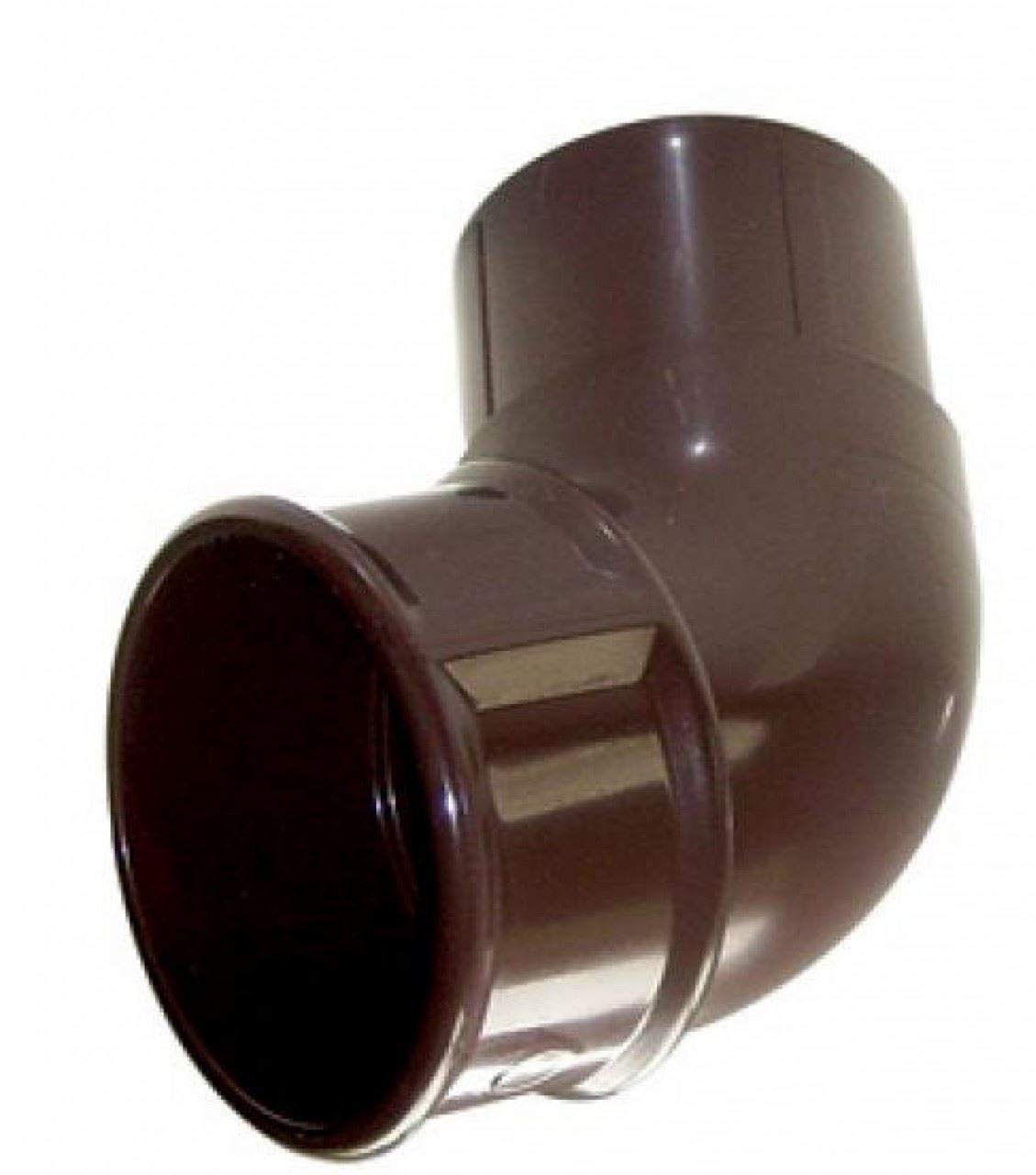 FLOPLAST 68mm Round Gutter Pipe 112 Degree Offset Bend - Brown - Pack of 2