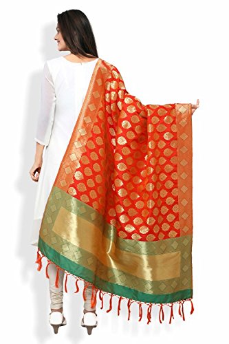 ravechi fab women's silk dupatta(rdp-02_orange_free size)