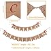 Jolik Merry Christmas Burlap Banner with 4 Red Bows - Merry Christmas Banner Decoration for Fireplace Wall Tree