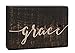 P. Graham Dunn Grace Script Black 5 x 3.5 Inch Solid Pine Wood Barnhouse Block Sign