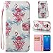 Galaxy S8 Plus Case,Firefish Detachable 3D Painted Leather Wallet Case Ultra Slim Folio Cover Flip Case[Kickstand Feature] Wristlet[Card Slots/Cash] Case for Samsung Galaxy S8 Plus(6.2 Inch) -Flamingo