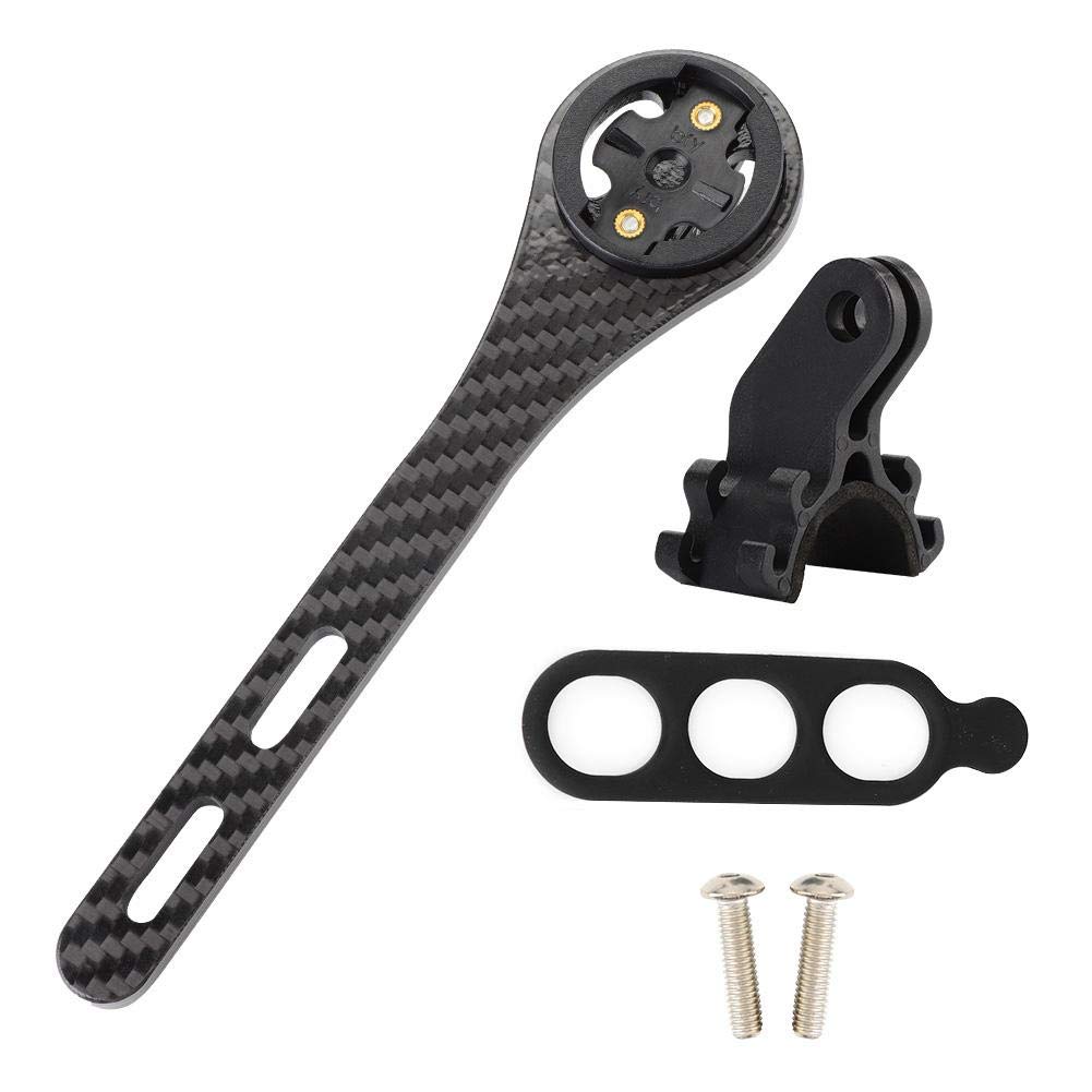 Topiky Bike Computer Mount, Carbon Fiber Road Bicycle Cycling Computer Holder Integrated Handlebar Stem Action Camera Bicycle Light Holder(for Bryton)