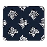 VANKINE Mouse Pads Indigo Dye Woodblock Printed