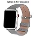 Fullmosa Leather Bands Compatible with Apple Watch Band 49mm 46mm 45mm 44mm 42mm for Men Women, Top Grain Genuine Leather Strap for iWatch Ultra 2/Ultra/10/9/8/7/6/5/4/3/2/1/SE2/SE, Grey/Silver
