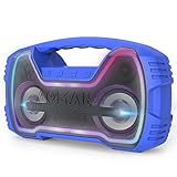 AOMAIS 25W Bluetooth Speakers with HD Stereo Sound&Deep Bass, Portable Outdoor Wireless Stereo Pairing Speaker, IPX7 Waterproof, Built-in Mic, 100ft Bluetooth Range for Party, Camping, Travel - Blue