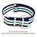 CIVO Watch Bands Premium Ballistic Nylon Watch Strap Stainless Steel Buckle (Navy/Shamrock/Ivory, 22mm)