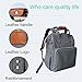 Diaper Bag Backpack, HoHope Baby Diaper Bags Wide Open Designer with Insulated Pockets Stroller Straps and Changing Pad, Stylish and Durable, Grey