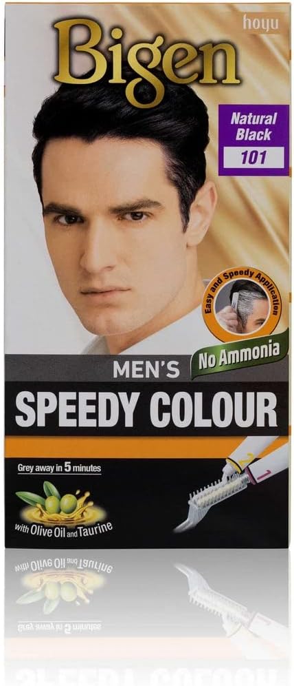 Bigen Men Speedy Colour Hair Dye No Ammonia 101 Natural Black Easy Applicator