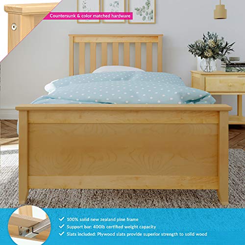 Max & Lily Solid Wood TwinSize Bed, Natural Pricepulse