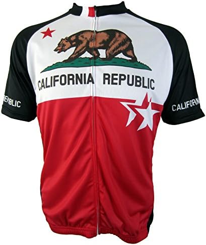 California Republic - Mens Short Sleeve, Club Cut, Road Cycling Jersey (2X-Large)