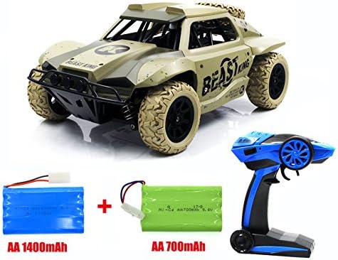 High-speed RC Car,1/18 Scale armoured off-road vehicles, Electric 4WD outdoors entertainment Drift stunt Racing Truck with 2  Ni-CD Rechargeable Battery (1400mAh+700mAh) (Camouflage)