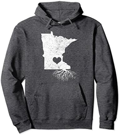 Unisex Minnesota Roots Hoodie: I Love Minnesota Pullover Medium Dark Heather