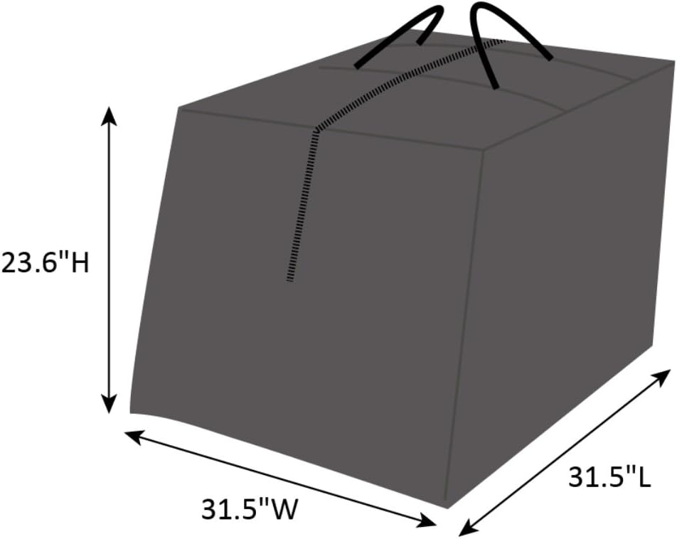 SORARA Rectangular Cushion Cover Storage Bag Outdoor Protective Zippered Patio Furniture Cover, Water Resistant, 32''L x 32''W x 24''H : Garden & Outdoor