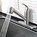 Ufaucet Commercial Stainless Steel Single Lever Single Handle Pull Out Sprayer Prep Kitchen Sink Faucets, Brushed Nickel Finished