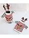 Christmas Reindeer Wine Bottle Cover, 2Pcs Knitted Ugly Sweater Covers for Christmas Decorations