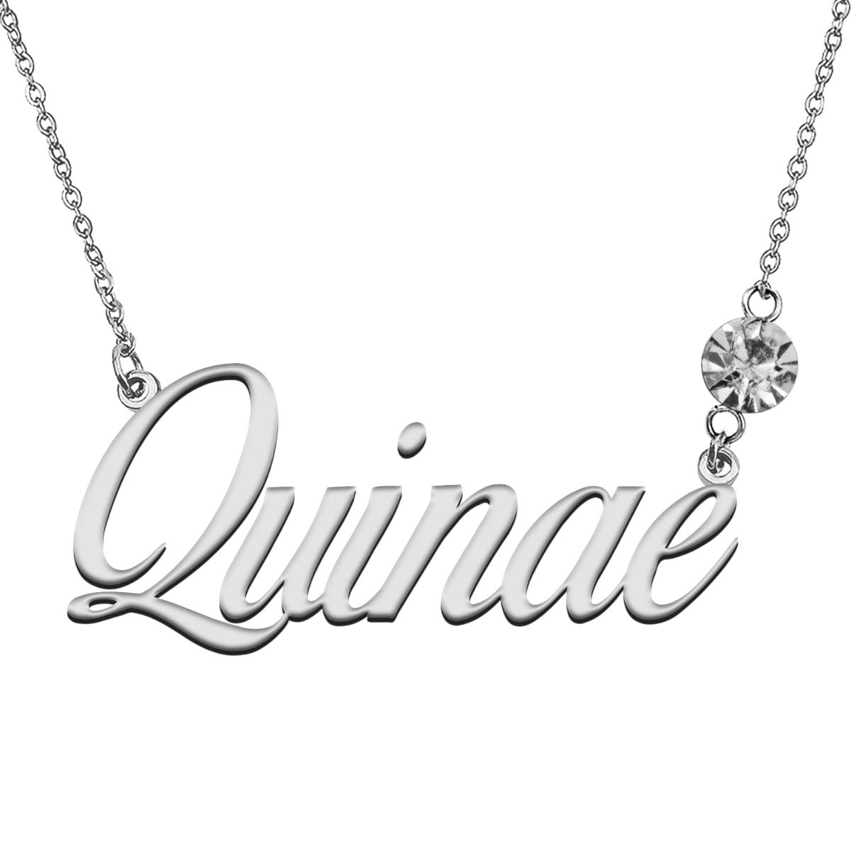 LikeFun Custom My Name Necklace with Birthstone