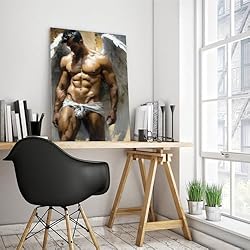 HMLZSJ Nude Muscle Male Torso Portrait Art Gay