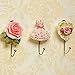 Evoio Wall Hanging Hook Keys Rack Towel Hanger, Decorative Wall Hanger, Heavy-Duty Fancy Hook for Hanging Keys/Towels/Coats/Hats/Bags at Bathroom Door Bedroom Outdoor/Indoor (3PCS, Rose)