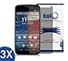 Halo Screen Protector Film High Definition (HD) Clear (Invisible) for Moto X (3-Pack) - Lifetime Replacement Warranty