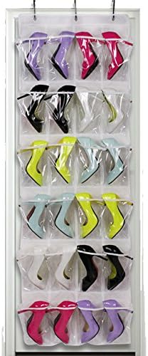 Storage Bags 24 Pocket Door Hanging Holder Shoe Organiser Storage Rack Wall Bag White