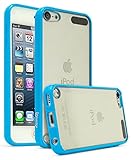 iPod Touch 6, Touch 5 Case, Bastex Crystal Clear Air Fused Rugged Ultra Slim Fit Shockproof Rubberized Plastic Bumper Clear Back Panel Cover Flexible TPU for iPod Touch 6th & 5th Generation (Blue)