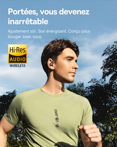 Eli Sport2 Open Ear Écouteurs, Écouteurs Sport à Conduction Aérienne avec Courbe de Confort S, 45H d’Autonomie, SuperBass 2.0, IPX7, Bluetooth 6.0, Appels Clairs avec 4 Micros IA