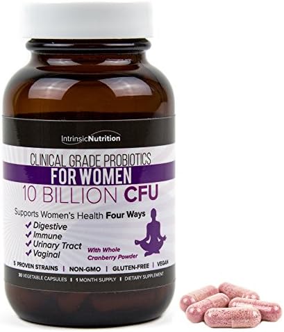 Probiotics for Women, Dr Formulated Probiotic, Digestive Health, Immune Support, Vaginitis Treatment, Lactose Intolerance, Cranberry Powder, Vegan Capsules, 30 Count
