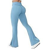 Fisoew Womens Flare Leggings High Waisted Tummy Control Yoga Pants Workout Running Bootcut Leggings