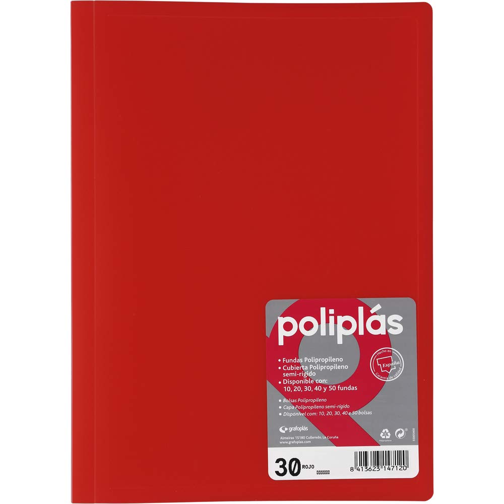 grafoplas 1155726 Folder with 30 Sleeves, Red