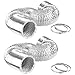 iPower GLDUCT8CX2 2-Pack 6 Inch 8 Feet Non-Insulated Flex Air Aluminum Ducting Dryer Vent Hose for HVAC Ventilation, 4 Clamps Included, 6", white primary