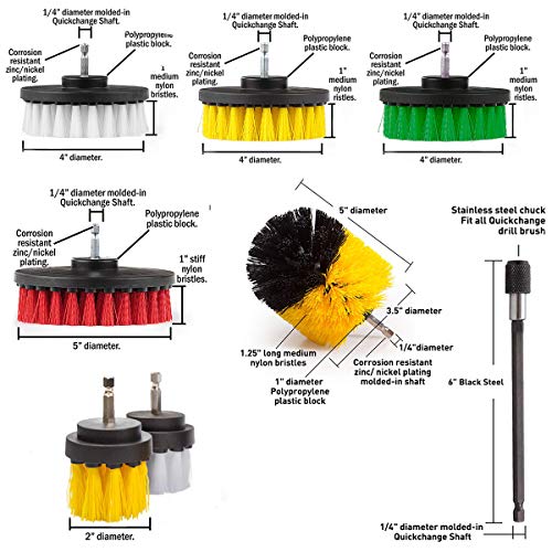 JUSONEY 24 Piece Drill Brush Attachment Set Power Scrubber Kit, Scrub