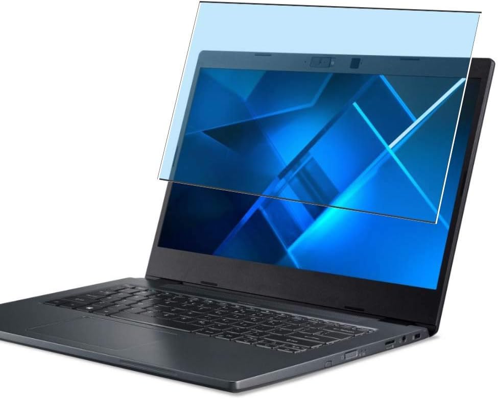 Puccy Anti Blue Light Tempered Glass Screen Protector Film, compatible with Acer TravelMate P4 TMP414-51-58VH 14