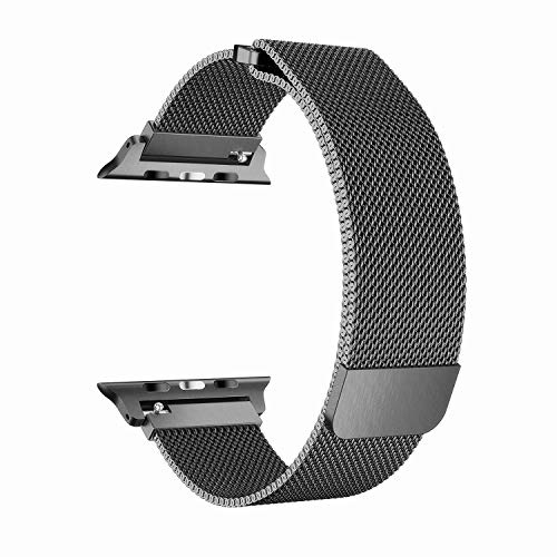 Been5le Compatible with iWatch Band 42mm 44mm, Stainless Steel Mesh Milanese Loop Replacement Compatible with Apple Watch Series 4 Series 3 Series 2 Series 1, Space Gray