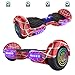 TechClic Spider Electric Hoverboard with Built-in Speaker and LED Side Lights Wheels self Balancing Scooter Dual Motors Hover Board UL2272 Certified (Red)
