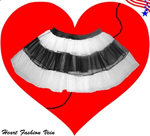 White Black V Stripe Fun Tutu Skirt Halloween Fairy