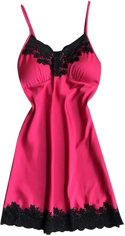 Sexy Negligees Womens Nightgown V-Neck Sexy Strappy Nightdress