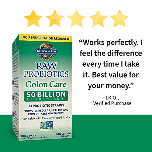 Garden of Life RAW Probiotics Colon Care Shelf Stable 50 Billion CFU