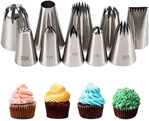 Kayaso Cake Decorating Icing Piping Tip Set, 10 X-large Decorating