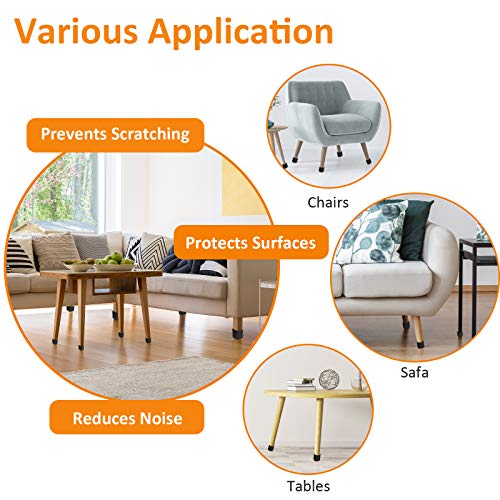 Upgraded 16 PCS Chair Leg Floor Protectors with FeltRound&Square