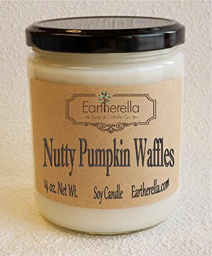 NUTTY PUMPKIN WAFFLES Natural Soy Wax 14 oz. Jar Candle, 90+ hours - Thumbnail 2
