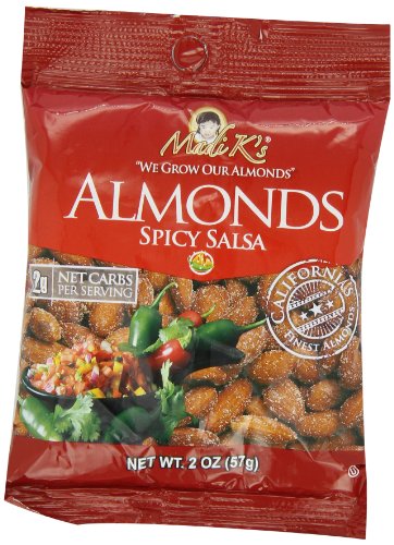 Madi K's Spicy Salsa Almonds, 2-Ounce Bags (Pack of 36)