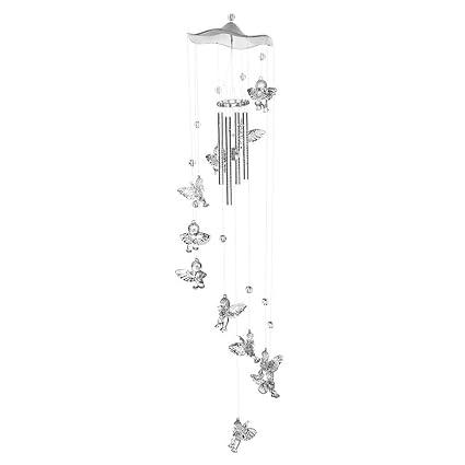 Slolvedi Wind Chimes for Home Balcony Positive Energy Good Sound Creative Antique Bells Door Hanging Decor Silver