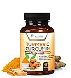 Turmeric Curcumin Supplement 1800mg with 95% Curcuminoids with Black Pepper Extract for Best Absorption, Organic Turmeric Powder by Nature's Nutrition - 90 Veg Capsules