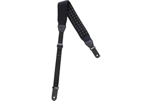 KLIQ MUSIC GEAR KLIQ AirCell Guitar Strap for Bass & Electric Guitar with 3" Wide Neoprene Pad and Adjustable Length from 46" to 56" (Regular), Black