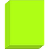 L LIKED 30 Fluorescent Green Full-Sheet Labels, 8-1/2" x 11" Neon Colored Self Adhesive Labels for Laser & Inkjet Printers - 30 Sheets