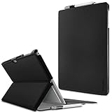 Infiland Microsoft Surface Pro 4 Case, Slim Shell Stand Cover Case with Stylus Holder for The New MicroSoft Surface Pro 2017/ Surface Pro 4 12.3-Inch Tablet - Black